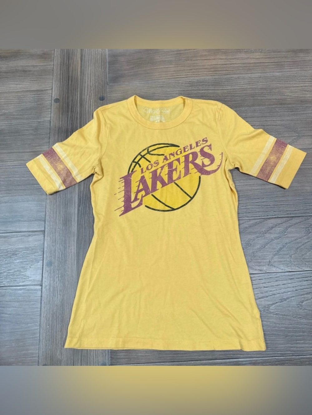Mighty Fine Yellow Los Angeles Lakers Graphic Tee